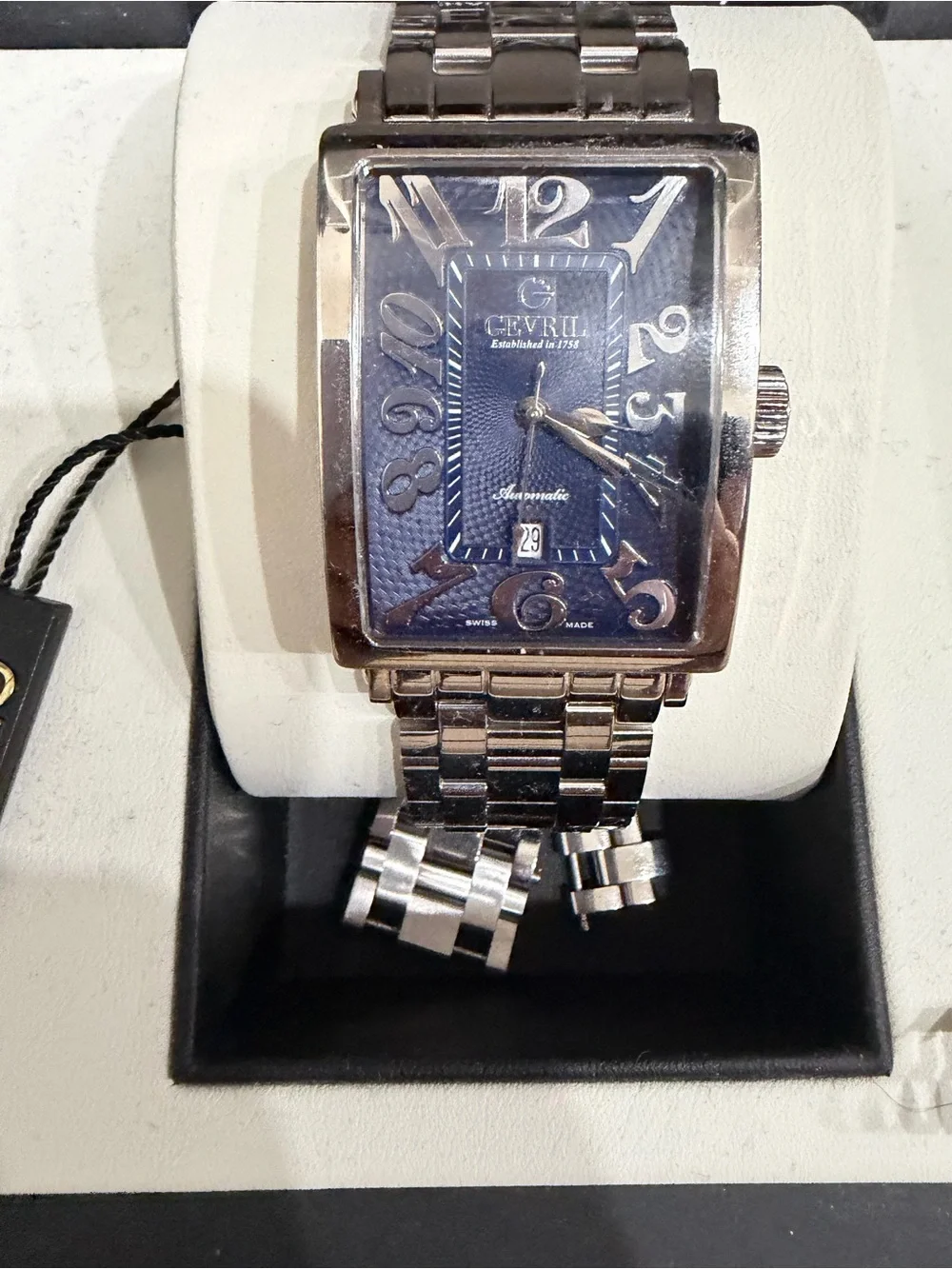 GEVRIL Men’s Avenue of Americas  Steel Automatic Watch Like New with Box and tag